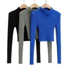Long-sleeve Cropped Zip Sweater