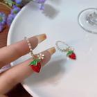 Faux Pearl Strawberry Drop Earring 1 Pair - Hook Earring - Gold - One Size