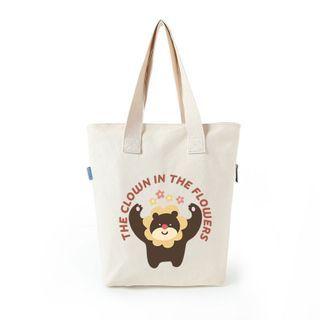 Bear Print Canvas Shopper Bag