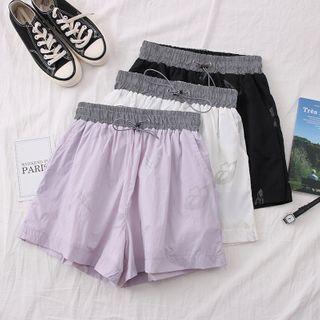 Reflective Butterfly-print Wide Shorts