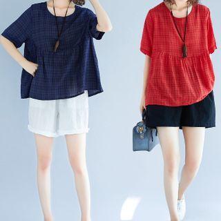 Elbow-sleeve Linen Tunic
