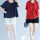 Elbow-sleeve Linen Tunic