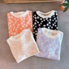 Daisy-pattern Ringer T-shirt