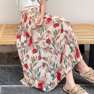 Floral Midi Pleated Dress