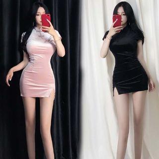 Short-sleeve Mini Qipao