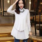 Fly-front Layered Blouse