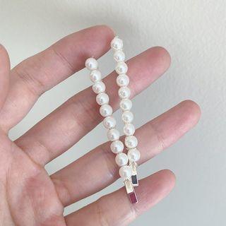 Faux Pearl Hair Pin 1 Pair - White - One Size