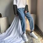 Slim Fit Fray Hem Jeans