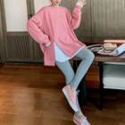 Set: Long-sleeve T-shirt + Slit Pullover + Leggings