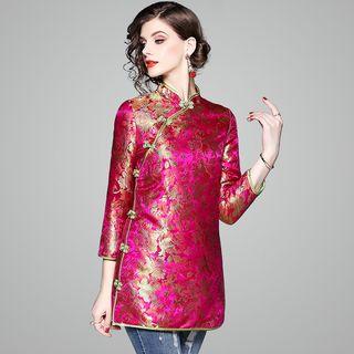 Jacquard 3/4-sleeve Chinese Traditional Top