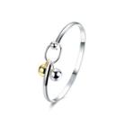 Simple And Fashion Geometric Round Bead Bangle Silver - One Size