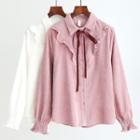Bow-neck Corduroy Shirt