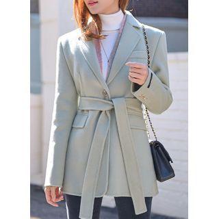 Handmade Single-breasted Jacket With Sash