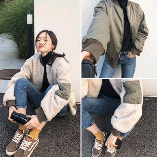 Reversible Fleece Jacket Khaki - One Size