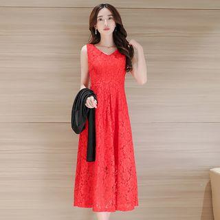 Set: Cropped Cardigan + Lace Tank Dress