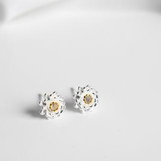 925 Sterling Silver Floral Earring As Shown In Figure - One Size