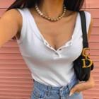 Snap-button Slim-fit Tank Top
