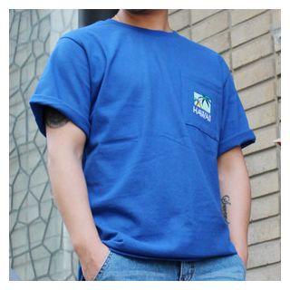 Short-sleeve Embroidered-pocket T-shirt