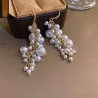Faux Pearl Alloy Dangle Earring 1 Pair - Hook Earrings - Gold - One Size