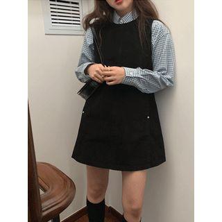 Round-neck Sleeveless Pocket-detail Dress