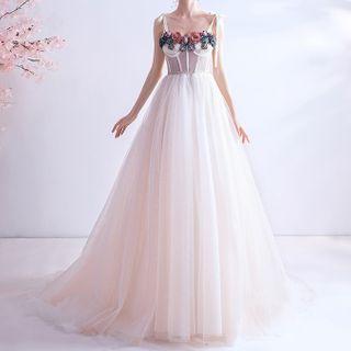 Strappy A-line Wedding Gown