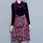 Long-sleeve Mock Two Piece Cocktail Dress