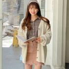 V-neck Rib-knit Oversized Cardigan