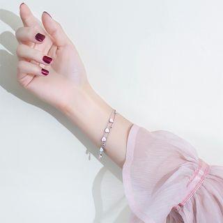 925 Sterling Silver Heart Layered Bracelet As Shown In Figure - One Size
