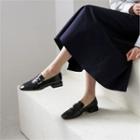 Belted-detail Textured Loafers