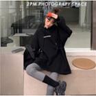 Embroider Letter Hooded Sweatshirt