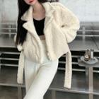 Faux Shearling Zip Jacket / Wide Leg Pants