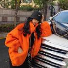 High-neck Sherpa-fleece Oversized Jacket