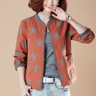 Star Print Zipped Jacket
