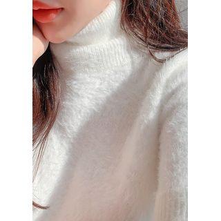 Turtle-neck Short-sleeve Sweater