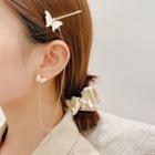 Rhinestone Butterfly Chained Earring E2770 - 1pc - Gold - One Size