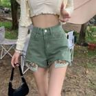 High-waist Embroider Wide Leg Shorts