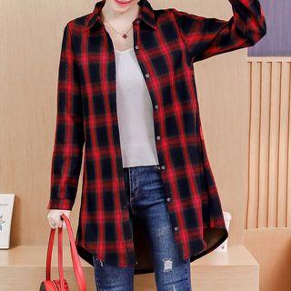 Fleece-lined Plaid Buttoned Shirt Jacket