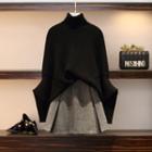 Set: Turtleneck Sweater + Mini A-line Skirt