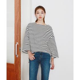 Bell-sleeve Stripe Top