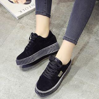 Faux Suede Platform Sneakers