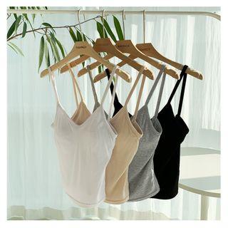 Spaghetti-strap Rib Cami Top