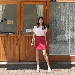 Band-waist Pocket Mini Skirt