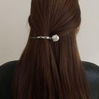 Faux Pearl Hair Stick Silver - One Size