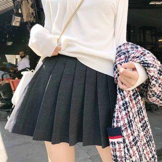 Accordion Pleated Mini A-line Skirt