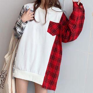Color-block Loose-fit Long Sweatshirt