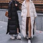 Plain Hooded Maxi Padded Coat