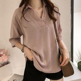 3/4-sleeve Striped Skirt