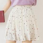 Floral Mini Skirt White - One Size