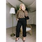 Plus Size Slit-hem Straight-cut Dress Pants