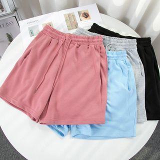 Plain Wide Leg Sweat Shorts